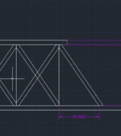 AutoCAD technical drawing of a pedestrian bridge by Coyote Bridges